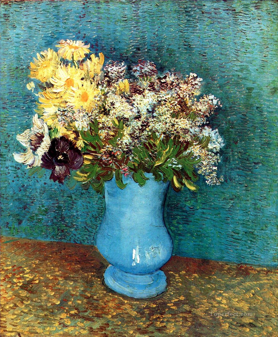 Vase with Flieder Margerites und Anemones Vincent van Gogh Oil Paintings